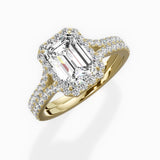 Split Shank Hidden Halo Engagement Ring