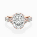 Split Shank Hidden Halo Engagement Ring
