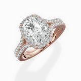 Split Shank Hidden Halo Engagement Ring