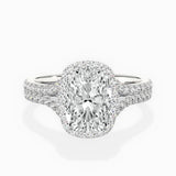 Split Shank Hidden Halo Engagement Ring