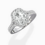 Split Shank Hidden Halo Engagement Ring