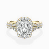 Split Shank Hidden Halo Engagement Ring