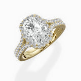 Split Shank Hidden Halo Engagement Ring
