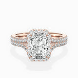 Split Shank Hidden Halo Engagement Ring