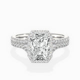 Split Shank Hidden Halo Engagement Ring