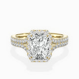 Split Shank Hidden Halo Engagement Ring