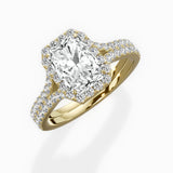 Split Shank Hidden Halo Engagement Ring
