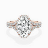 Split Shank Hidden Halo Engagement Ring
