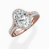 Split Shank Hidden Halo Engagement Ring