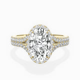 Split Shank Hidden Halo Engagement Ring
