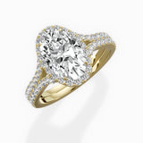 Split Shank Hidden Halo Engagement Ring