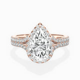 Split Shank Hidden Halo Engagement Ring