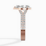 Split Shank Hidden Halo Engagement Ring