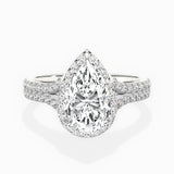 Split Shank Hidden Halo Engagement Ring
