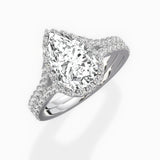 Split Shank Hidden Halo Engagement Ring
