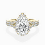 Split Shank Hidden Halo Engagement Ring