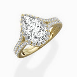 Split Shank Hidden Halo Engagement Ring
