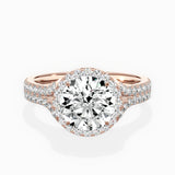 Split Shank Hidden Halo Engagement Ring