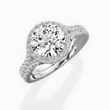 Split Shank Hidden Halo Engagement Ring