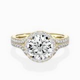 Split Shank Hidden Halo Engagement Ring