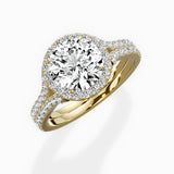 Split Shank Hidden Halo Engagement Ring