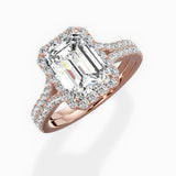 Split Shank Hidden Halo Engagement Ring
