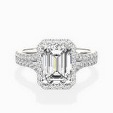 Split Shank Hidden Halo Engagement Ring