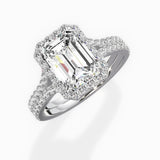 Split Shank Hidden Halo Engagement Ring