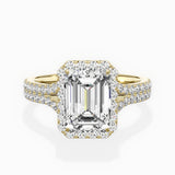 Split Shank Hidden Halo Engagement Ring