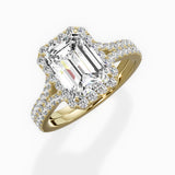 Split Shank Hidden Halo Engagement Ring