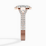 Split Shank Hidden Halo Engagement Ring