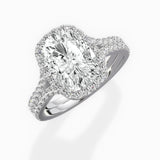 Split Shank Hidden Halo Engagement Ring