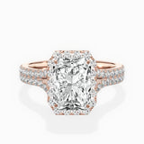 Split Shank Hidden Halo Engagement Ring