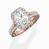 Split Shank Hidden Halo Engagement Ring
