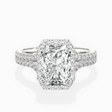 Split Shank Hidden Halo Engagement Ring