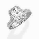 Split Shank Hidden Halo Engagement Ring