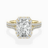 Split Shank Hidden Halo Engagement Ring
