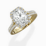 Split Shank Hidden Halo Engagement Ring