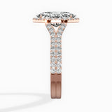 Split Shank Hidden Halo Engagement Ring