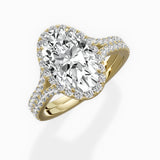 Split Shank Hidden Halo Engagement Ring