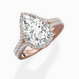 Split Shank Hidden Halo Engagement Ring