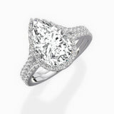Split Shank Hidden Halo Engagement Ring