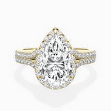 Split Shank Hidden Halo Engagement Ring