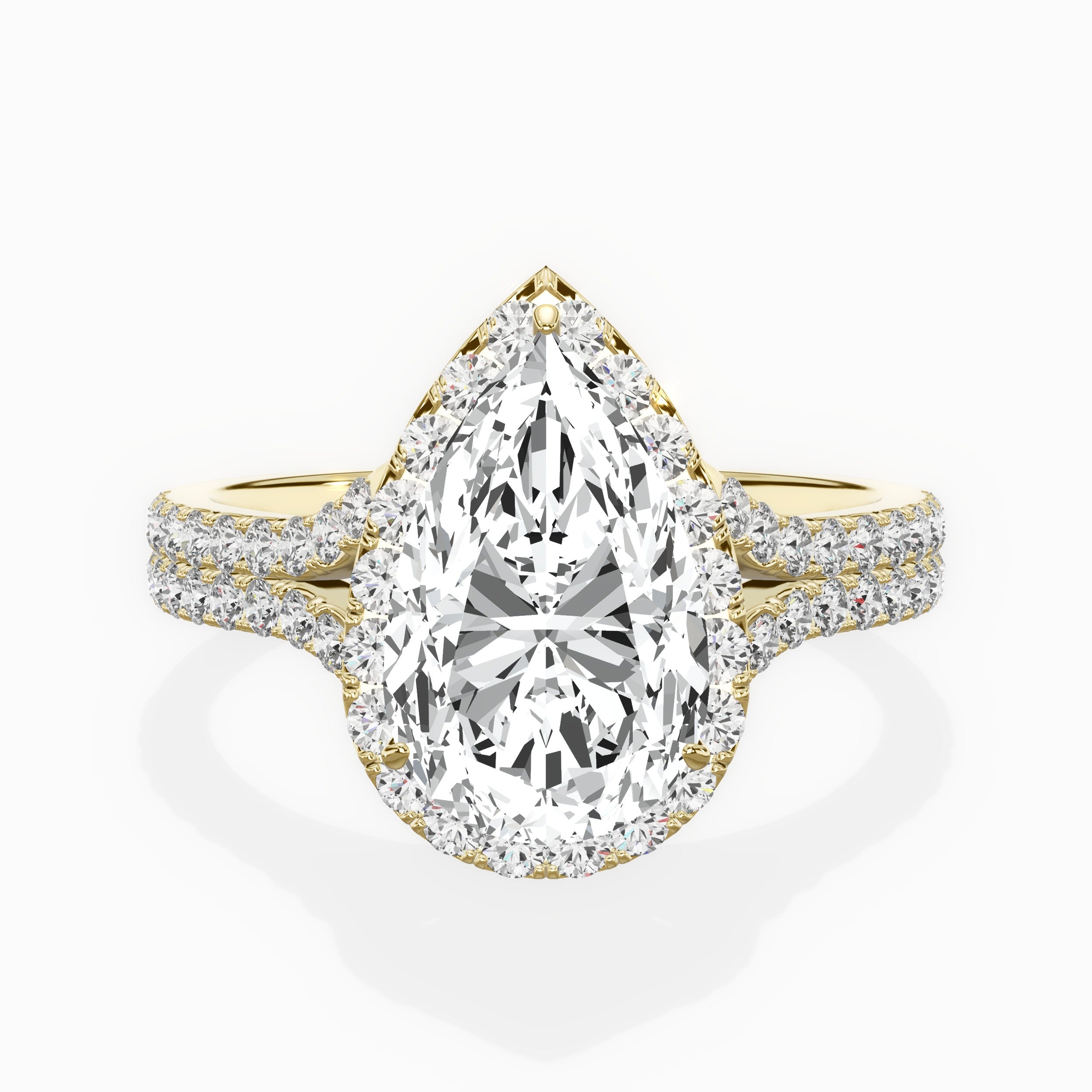Split Shank Hidden Halo Engagement Ring