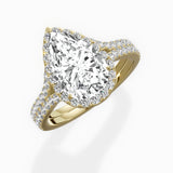 Split Shank Hidden Halo Engagement Ring