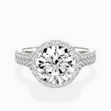 Split Shank Hidden Halo Engagement Ring