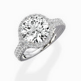 Split Shank Hidden Halo Engagement Ring