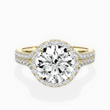 Split Shank Hidden Halo Engagement Ring