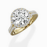 Split Shank Hidden Halo Engagement Ring