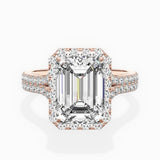 Split Shank Hidden Halo Engagement Ring